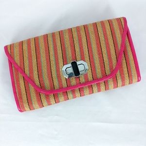 MMS Design Studio Stripe Burlap Clutch